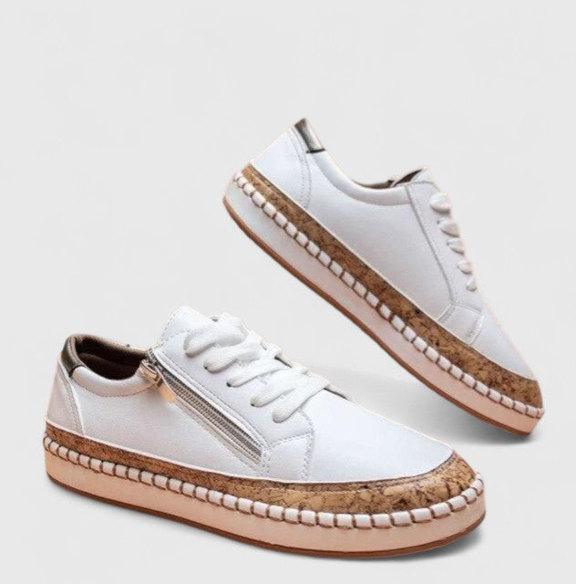 Women's Floral Platform Sneakers Cork Espadrille Sole