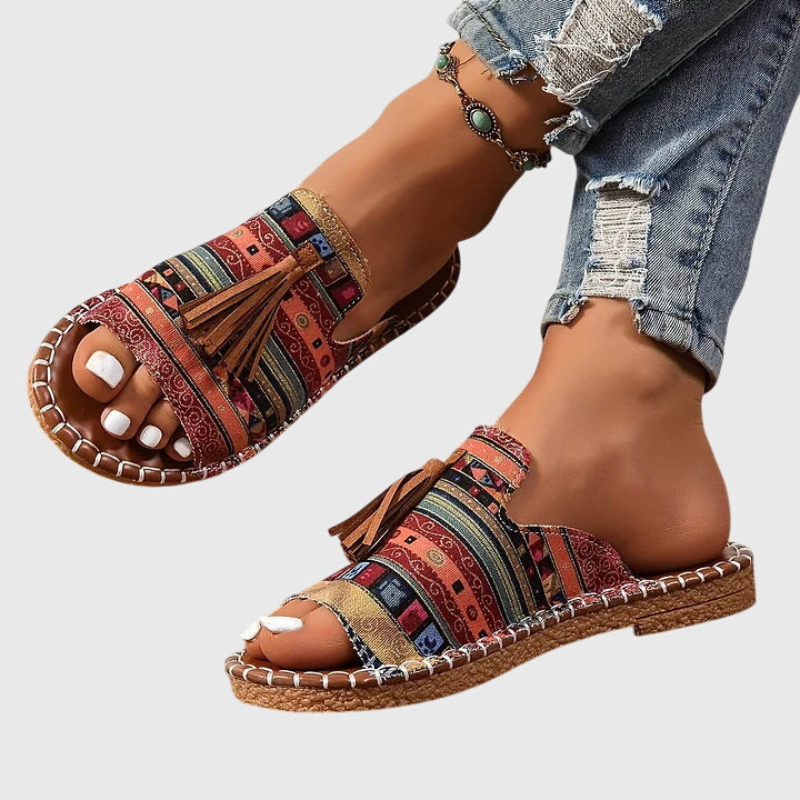 Comfortable Sandals for Women with Tassel Strap Slip On Casual Style