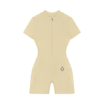 Load image into Gallery viewer, Maxima Quarter-Zip Short Sleeve Romper - In Apricot
