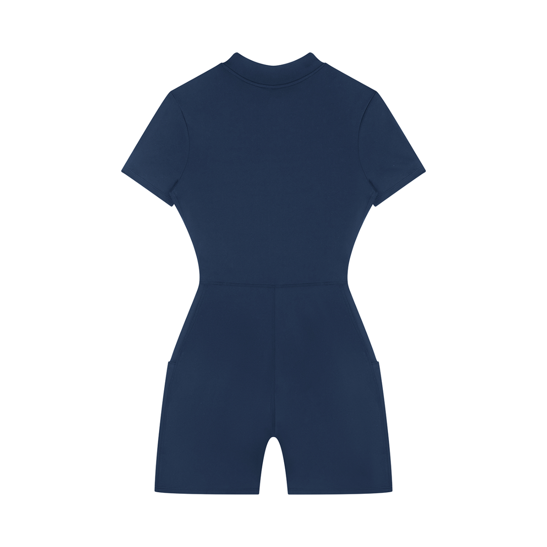 Maxima Quarter-Zip Short Sleeve Romper
