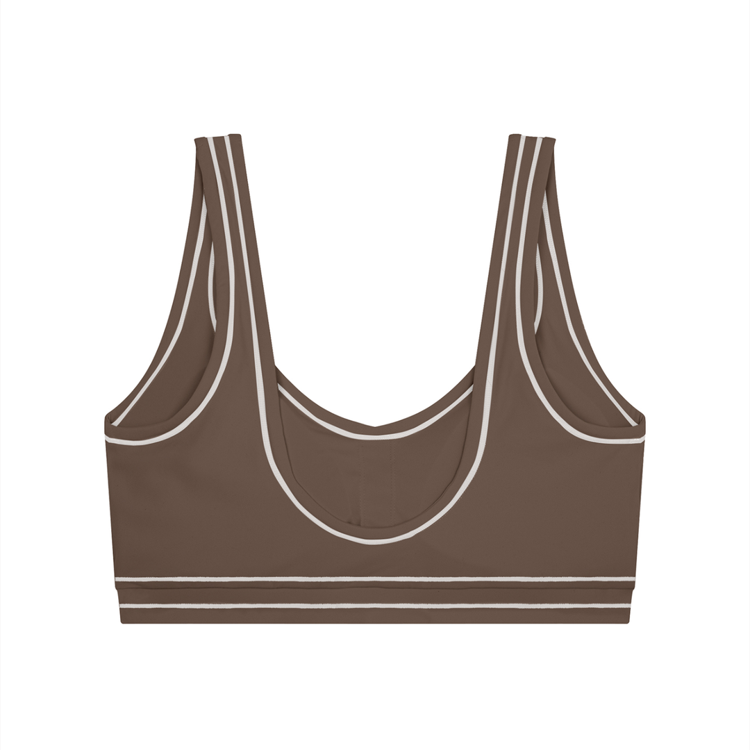 Servilia Topstitching Yoga Sports Bra