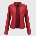 Load image into Gallery viewer, Women's Leather Jacket Button Front Collared Oversized Shacket Style
