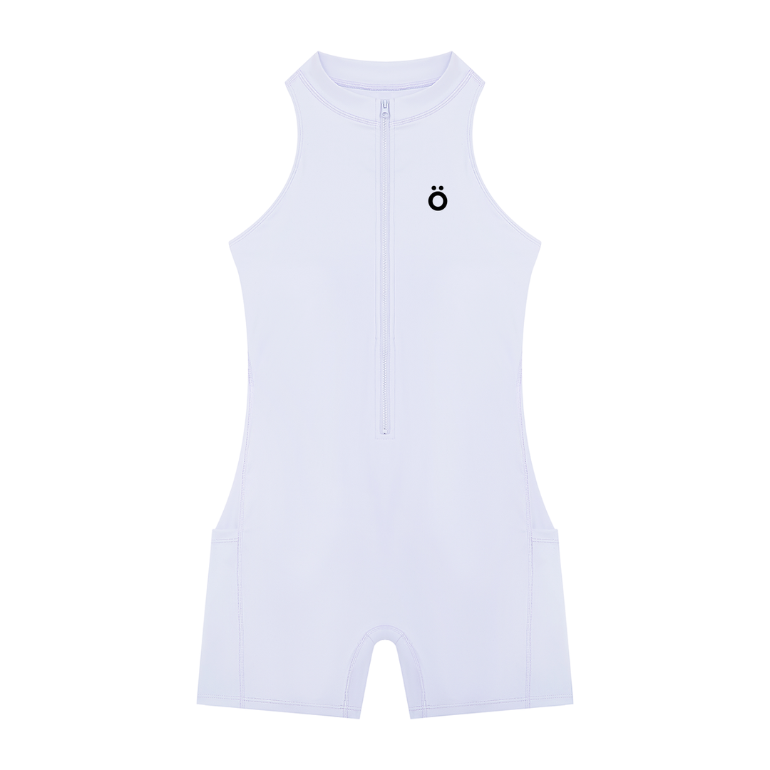 Minerva Quarter-Zip Yoga Romper - Light Colors