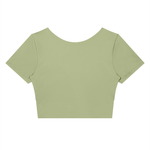 Load image into Gallery viewer, Amara Panelled Crop Yoga T-Shirt
