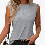 Load image into Gallery viewer, Women's Sleeveless Blouses Mock Neck Draped Relaxed Flowing Style
