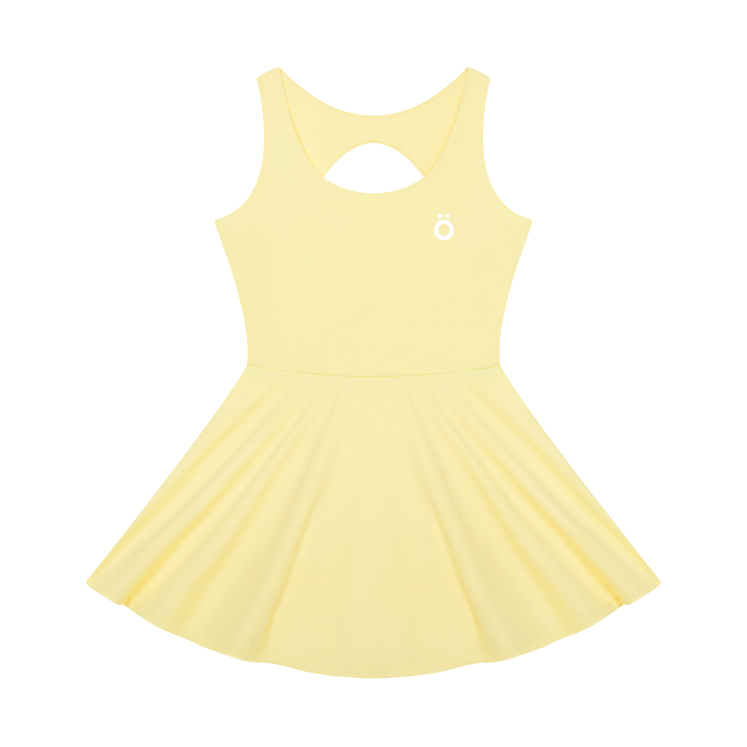 Rosalia Open-Back Tennis Dress - Black & Yellow