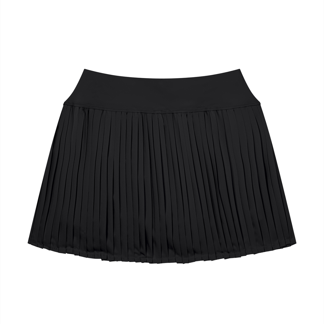 Iris Pleated Yoga Skort - Black & Navy Blue