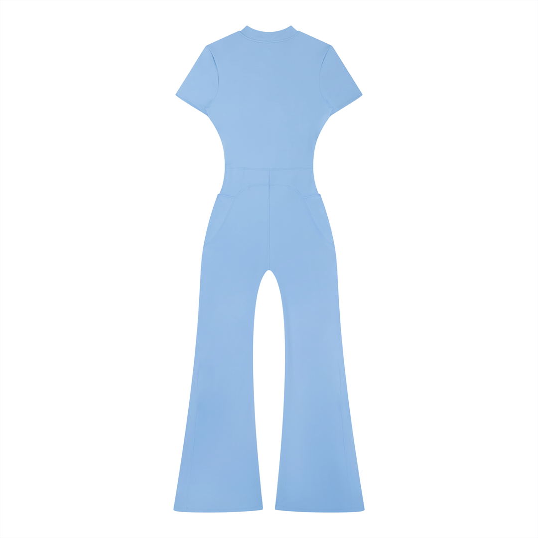 Nova Flared Leg Quarter-Zip Jumpsuit