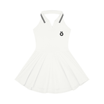 Load image into Gallery viewer, Lucia Collared Halter A-Line Tennis One Piece Dress - In White
