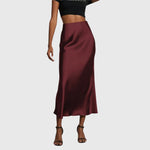Load image into Gallery viewer, Women's Maxi Skirt High Waist Satin Bias Cut Slip Fitted Casual Going Out Style
