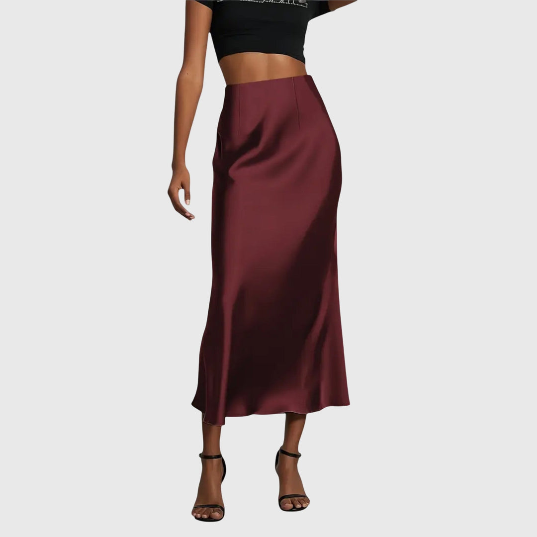 Women's Maxi Skirt High Waist Satin Bias Cut Slip Fitted Casual Going Out Style