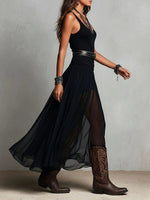 Load image into Gallery viewer, Women's Maxi Skirt High Waist Sheer Overlay Flowing Formal Style

