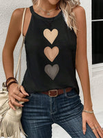 Load image into Gallery viewer, Women's Blouses Halter Neck Gradient Heart Print Sleeveless Casual Summer Top Style
