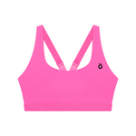 Load image into Gallery viewer, Beatrix Yoga Sports Bra - White &amp; Pink
