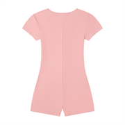 Claudia Dual-Function Cape Tie-Waist Romper - In Pink