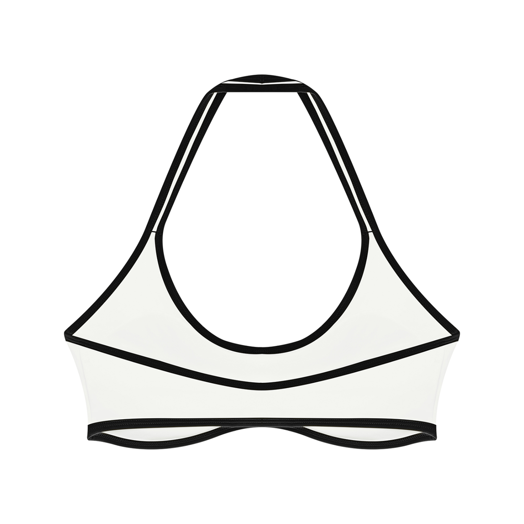 Diana Halter Color Block Yoga Sports Bra - In White