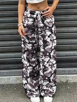 Load image into Gallery viewer, Women's Camo Cargo Pants Wide Leg Drawstring Waist Baggy Fit
