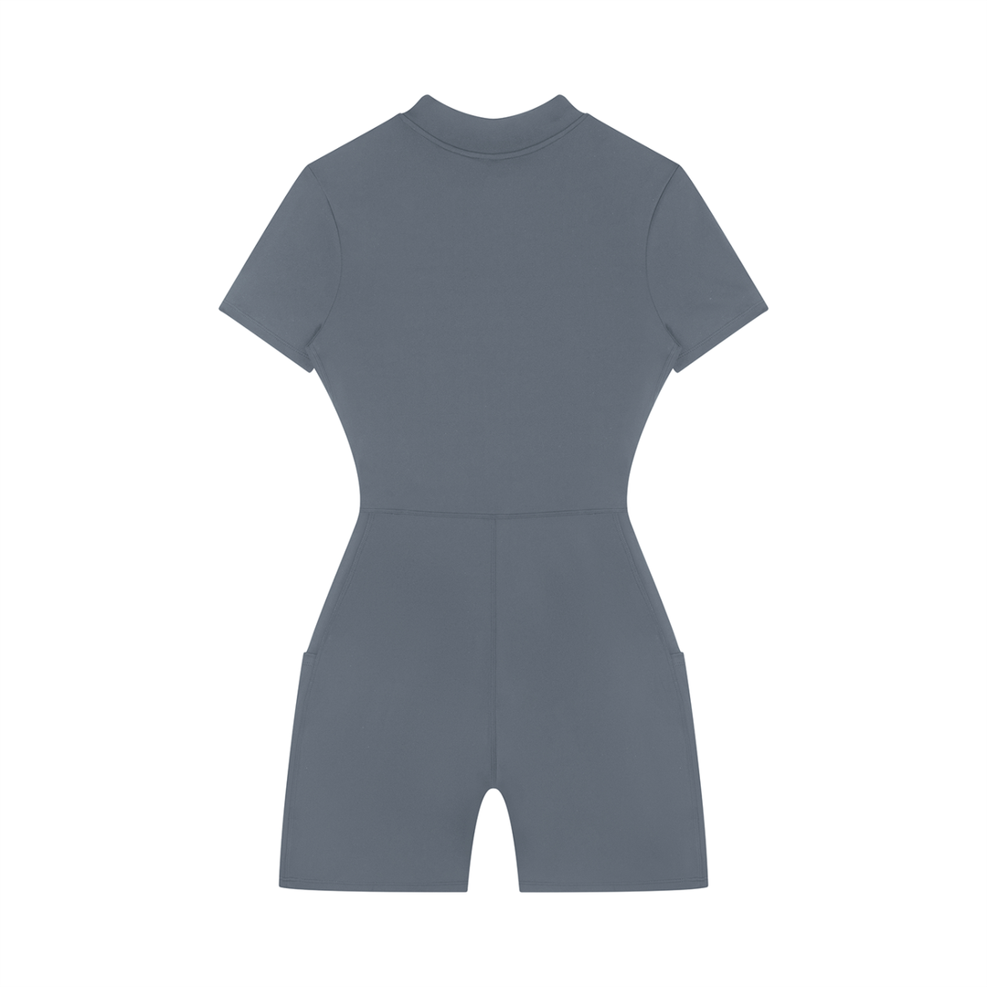 Maxima Quarter-Zip Short Sleeve Romper