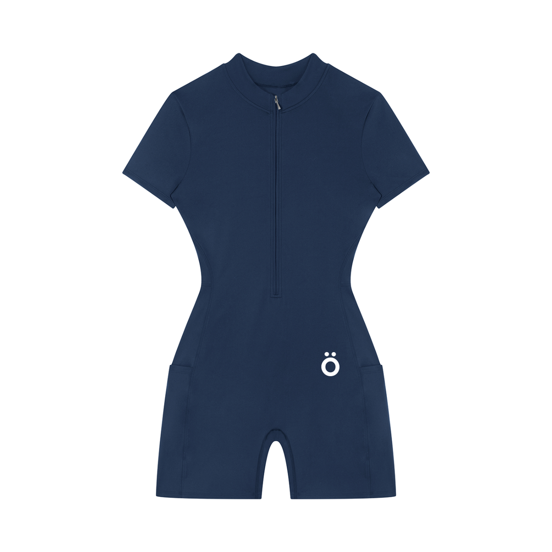 Maxima Quarter-Zip Short Sleeve Romper