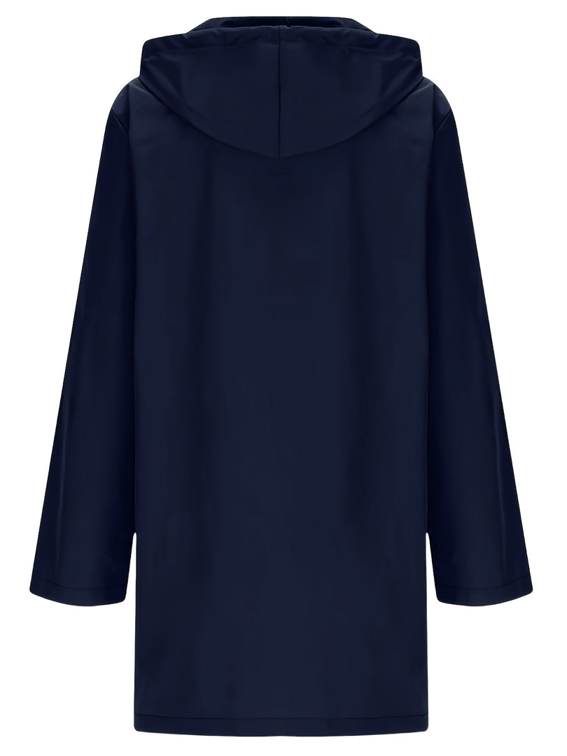 Women's Trench Coat Hooded Button Front Longline Pocket Style