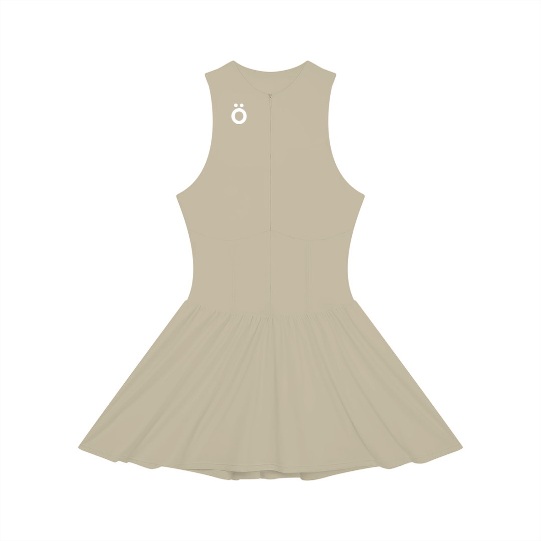 Selena Ruched Sleeveless Full-Zip Dress