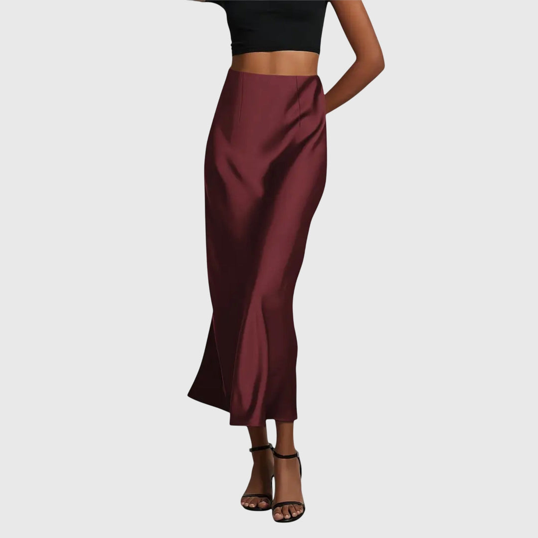Women's Maxi Skirt High Waist Satin Bias Cut Slip Fitted Casual Going Out Style