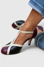 Load image into Gallery viewer, Women's Wedding Shoes T-Strap Pointed Toe Kitten Heel Style
