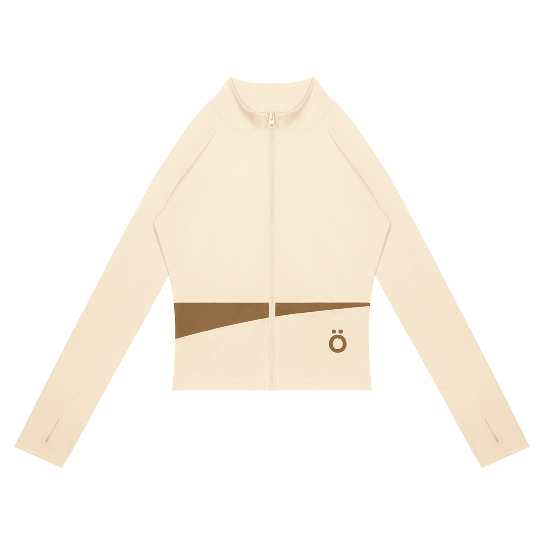 Cassia Slit Panel Yoga Jacket - In Khaki