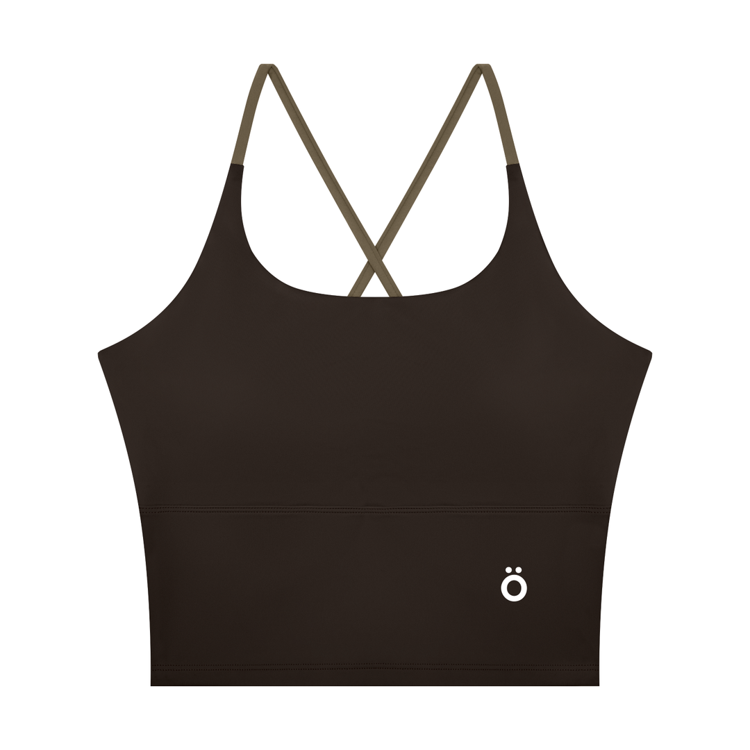 Tullia Block Yoga Tank Top - In Black & Coffee