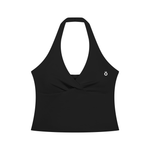 Load image into Gallery viewer, Albina Ruched Halter Yoga Tank Top - In Black
