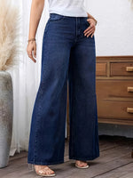 Load image into Gallery viewer, Women's Relaxed Blue Wide Leg Jeans High Waist Flowing Style
