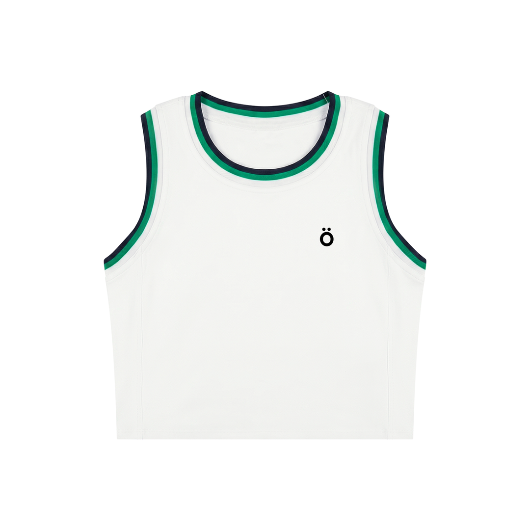 Decima Block Yoga Tank Top - In White