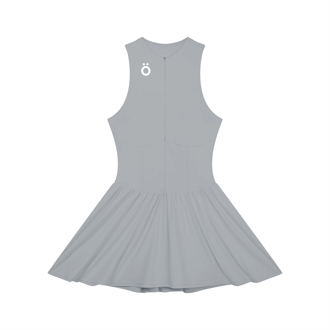 Selena Ruched Sleeveless Full-Zip Dress