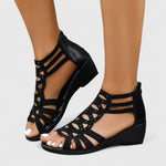Load image into Gallery viewer, Women's Orthopedic Wedge Sandals Laser Cut Strap Open Toe Style
