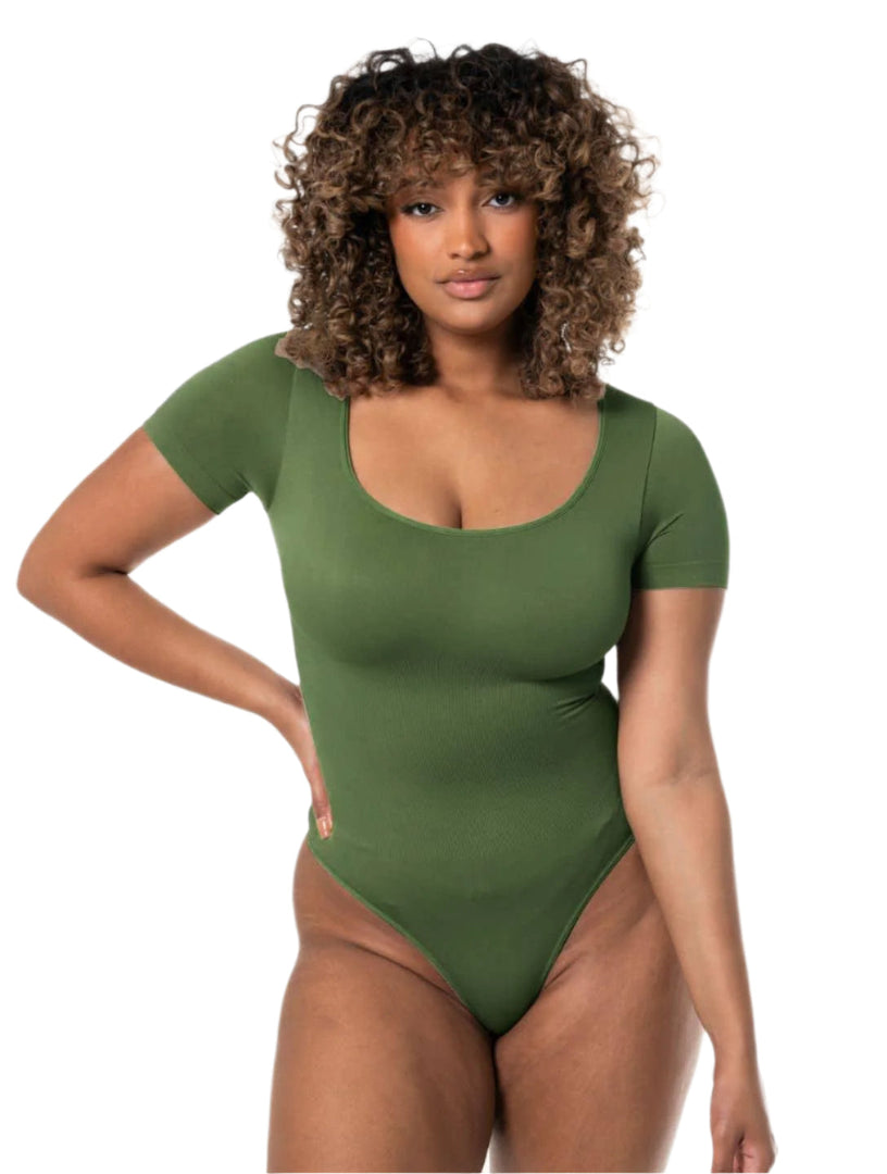 Snatch Them CocoaPlums! | Square Neck Thong Bodysuit