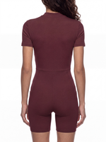 Load image into Gallery viewer, Maxima Quarter-Zip Short Sleeve Romper
