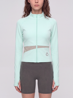 Load image into Gallery viewer, Cassia Slit Panel Yoga Jacket - In Light Blue
