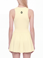 Load image into Gallery viewer, Selena Ruched Sleeveless Full-Zip Dress - In Pink, Light Yellow, &amp; Water Blue

