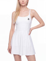 Load image into Gallery viewer, Clara Paneled A-Line Dress - In White &amp; Sky Blue

