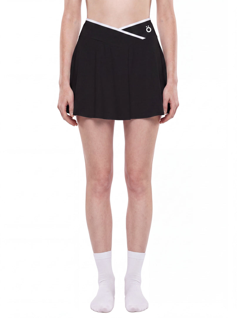 Pomona Block A-Line Skirt - In Black