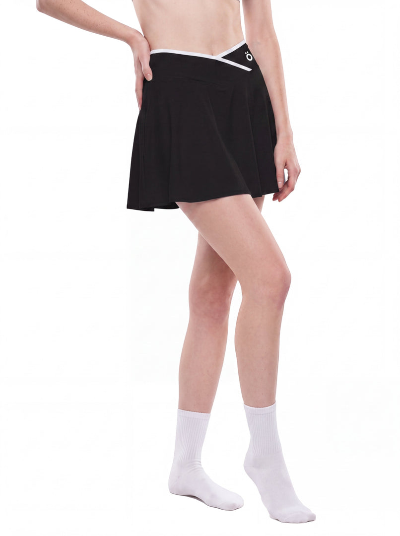 Pomona Block A-Line Skirt - In Black