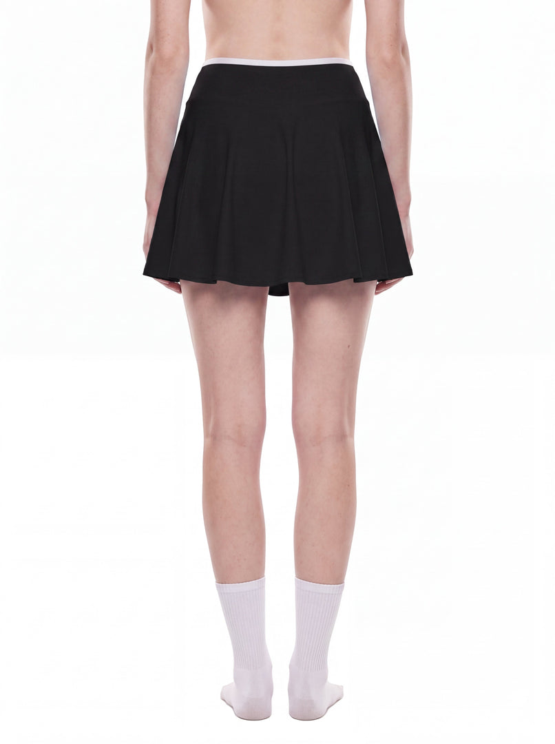 Pomona Block A-Line Skirt - In Black