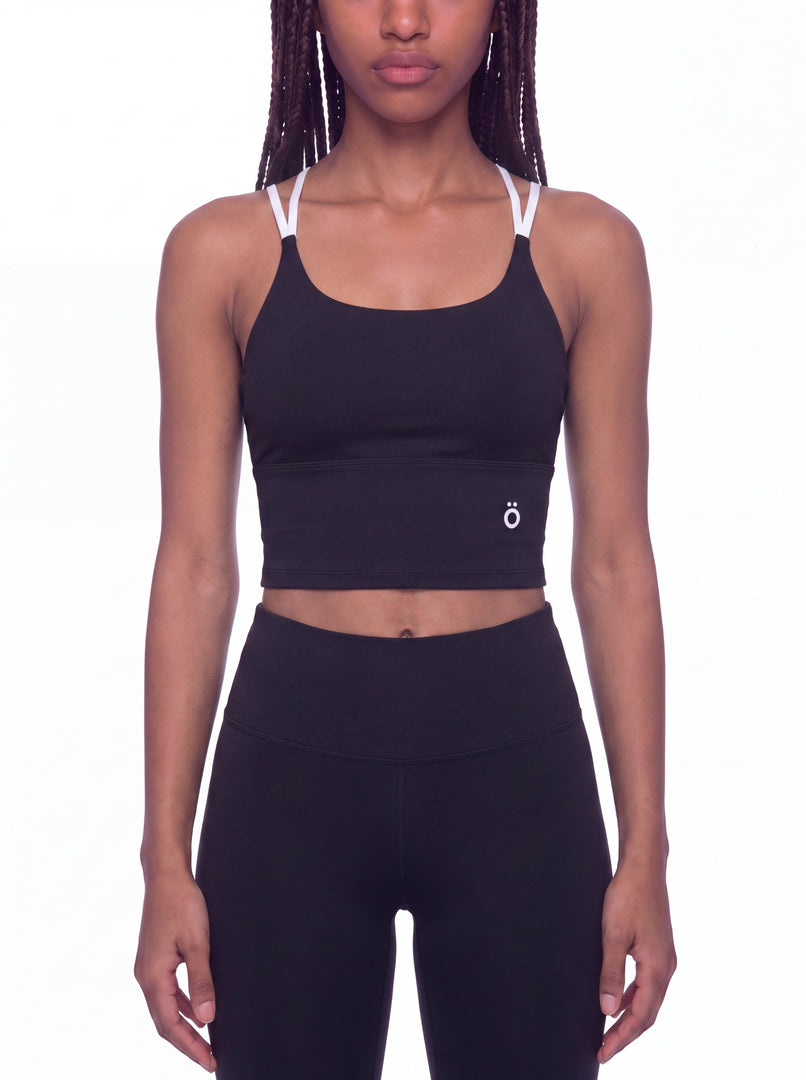 Tullia Block Yoga Tank Top - In Black & Coffee