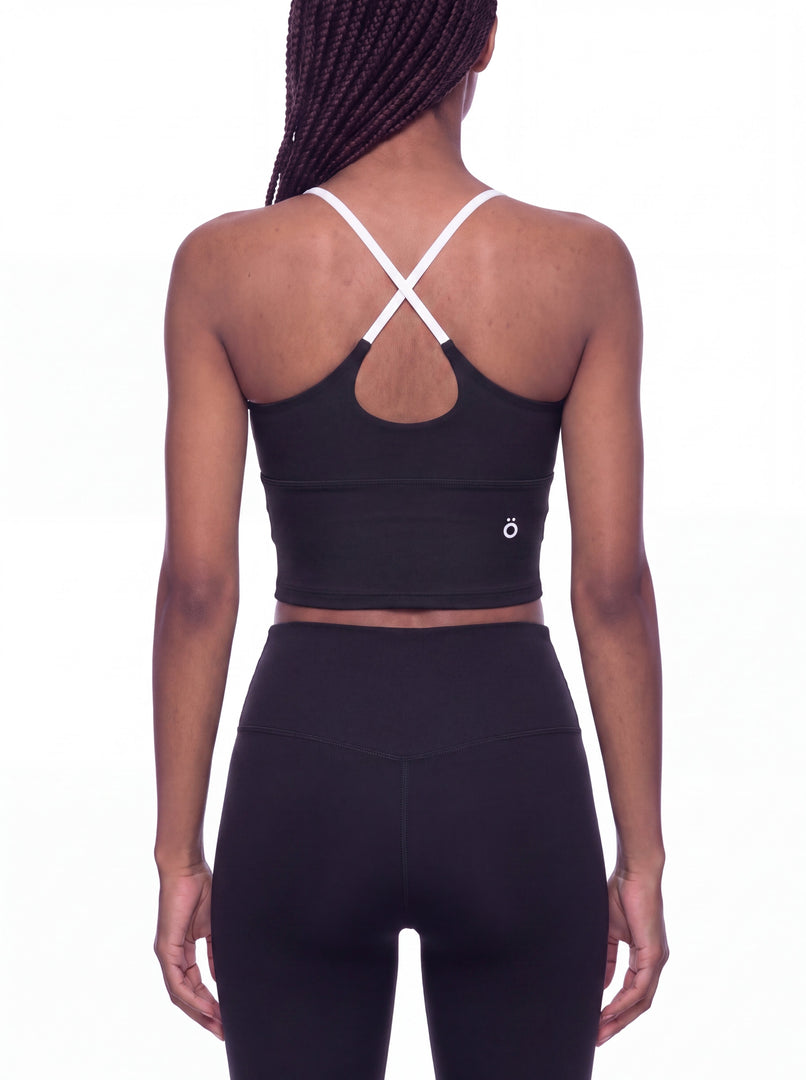 Tullia Block Yoga Tank Top - In Black & Coffee