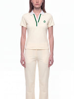 Load image into Gallery viewer, Vespera Block Polo Shirt - In Beige
