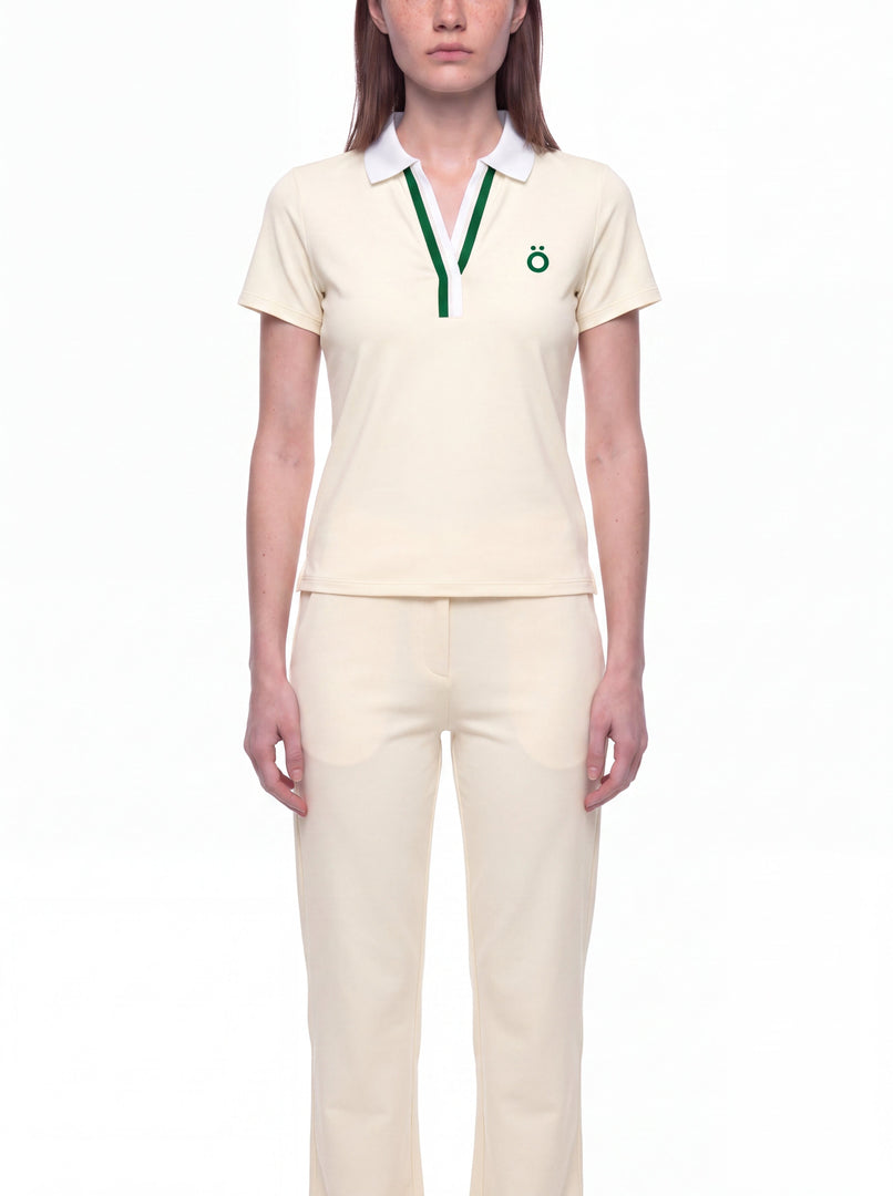 Vespera Block Polo Shirt - In Beige