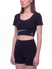 Amara Panelled Crop Yoga T-Shirt