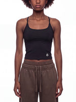 Load image into Gallery viewer, Sabina Crop Yoga Tank Top - In Black
