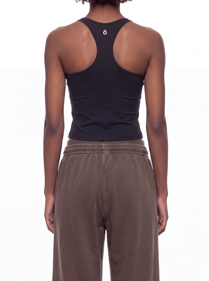 Sabina Crop Yoga Tank Top - In Black