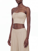 Load image into Gallery viewer, Rufina Ruched Cropped Tube Top
